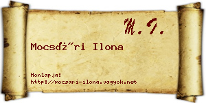Mocsári Ilona névjegykártya